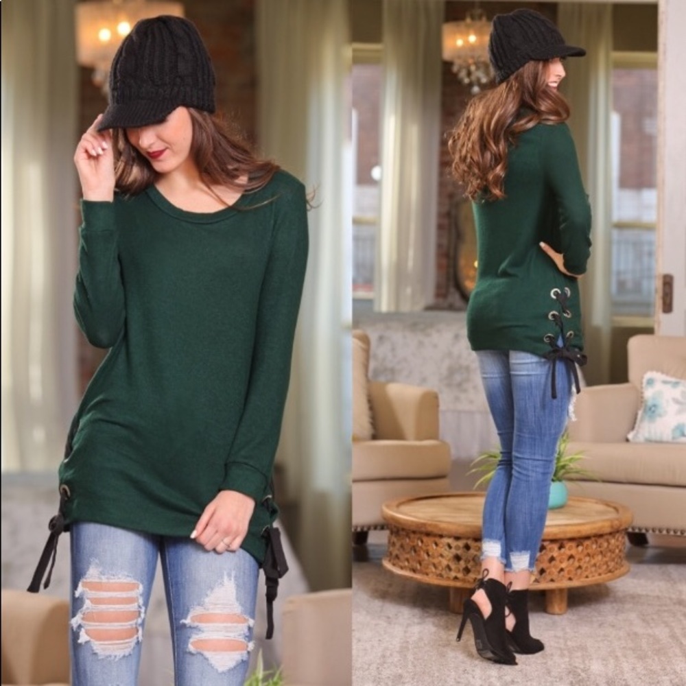 Forest Green Hacci Lace Tunic